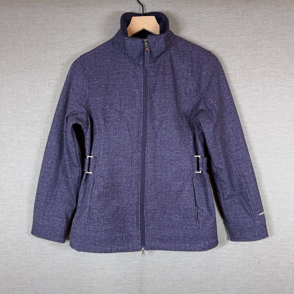 Free County Live in it! Womens Faux Fur Lining Coat Size Small Purple Full Zip